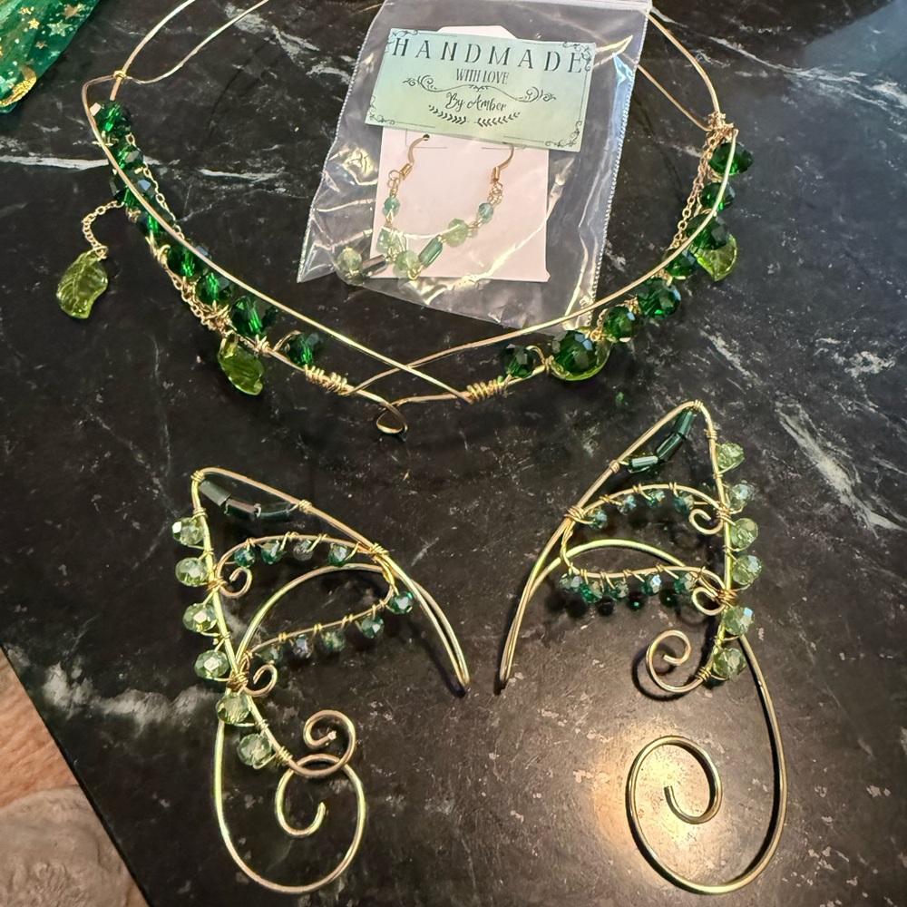 Handmade Green Jewelry Set